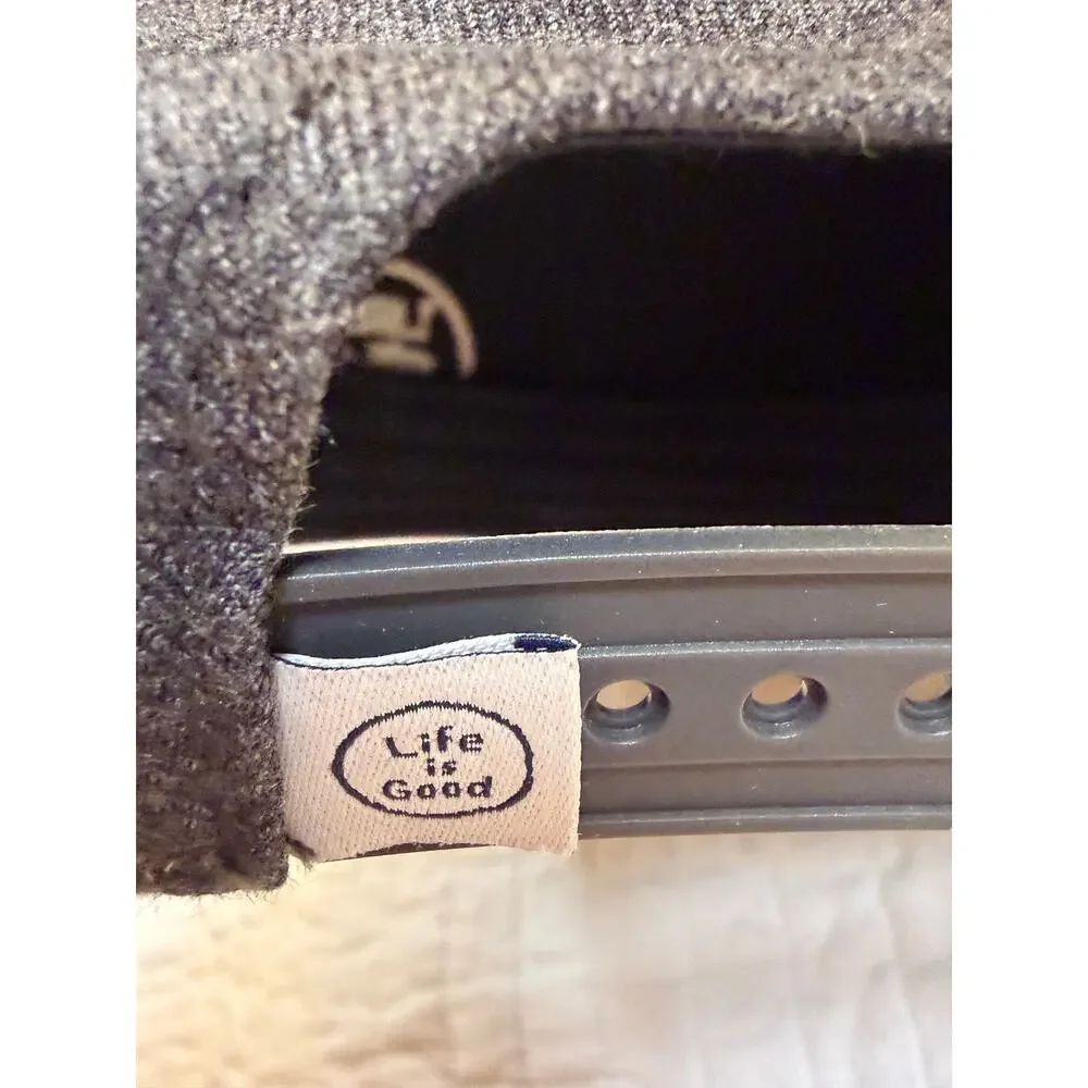 Life is Good Heather Charcoal Gray Circle Patch Snapback Hat - NWOT